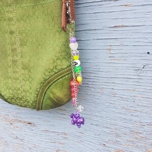 Patch & Roam Cute but Rude 'Fah Q' beaded purse or key charm colorful playful